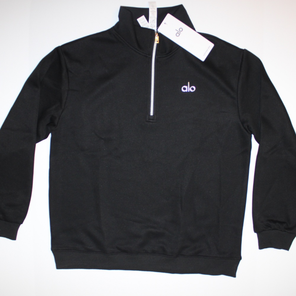 Alo Yoga Black Zip-Up Sweatshirt